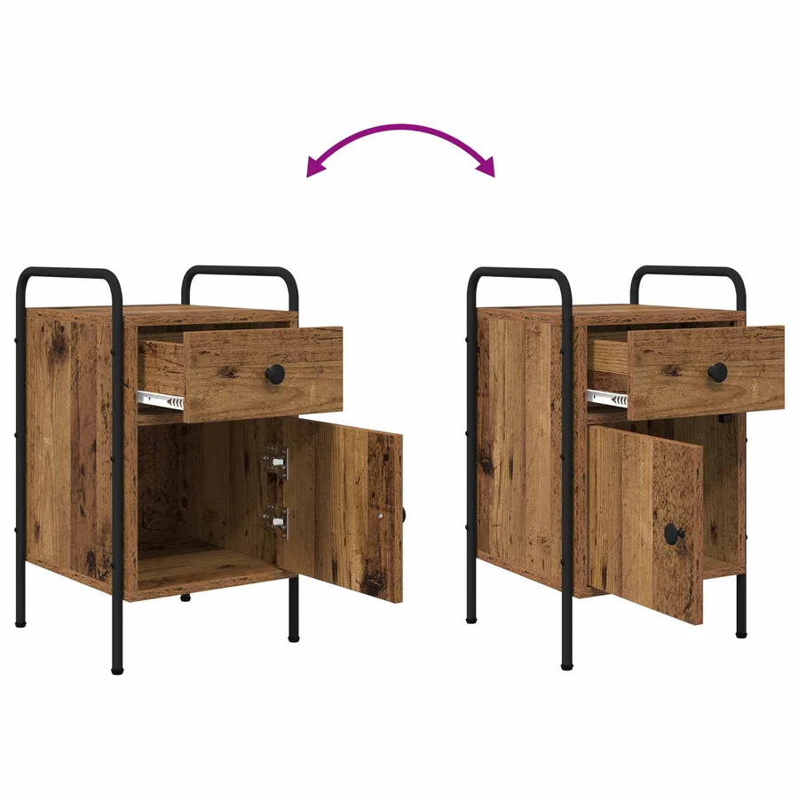 Table de chevet Bois ancien 35 x 36,5 x 61 cm Bois d'ingénierie - 11