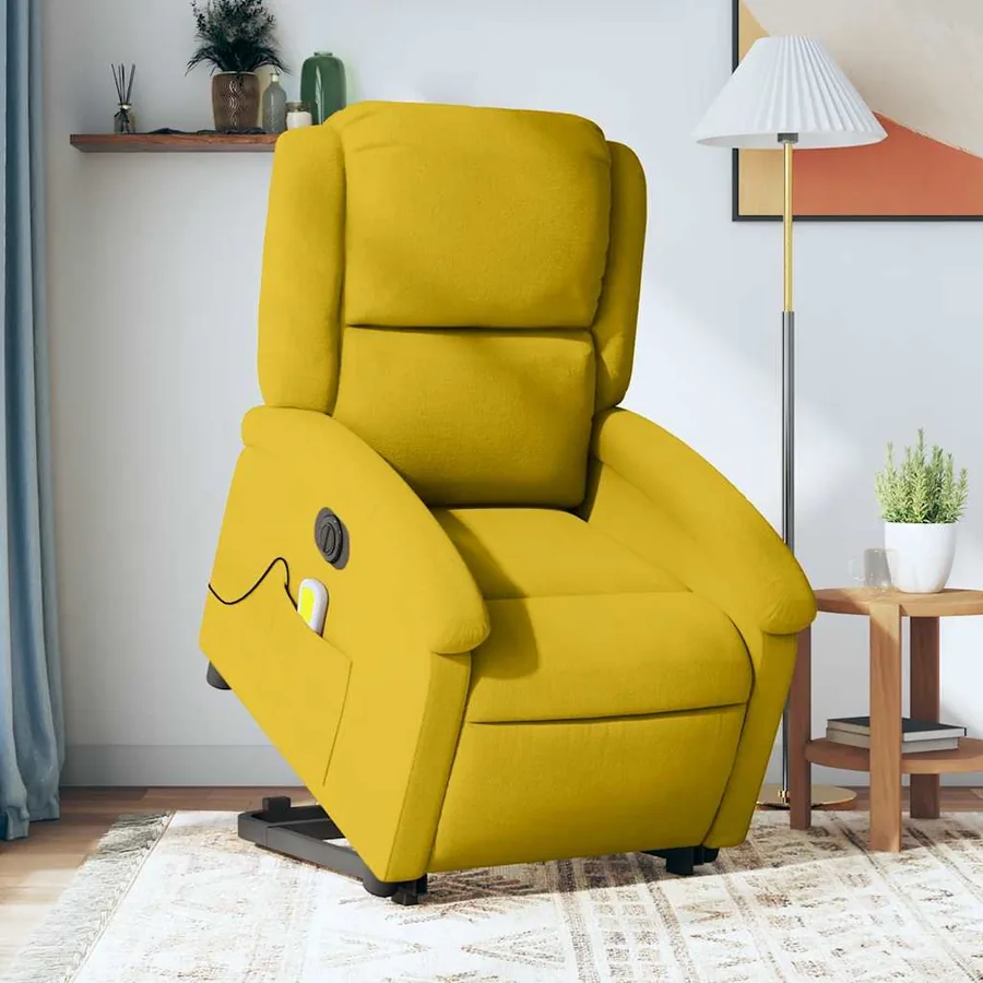 Fauteuil inclinable de massage électrique jaune velours