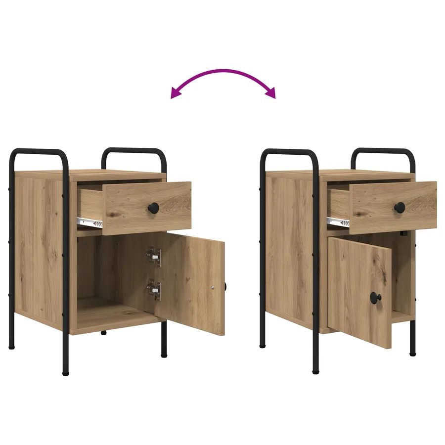 Table de chevet Chêne artisanal 35 x 36,5 x 61 cm - 11