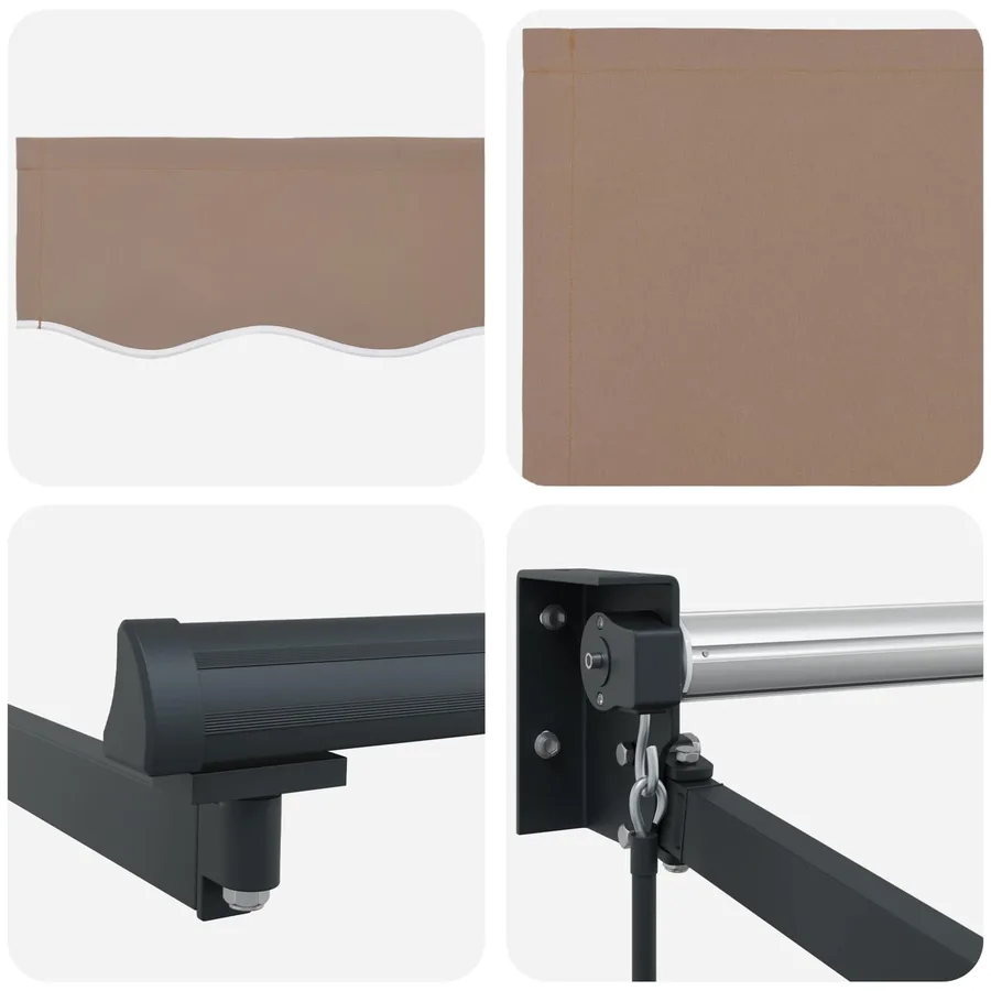 Store rétractable manuel avec LEDs Taupe - 5