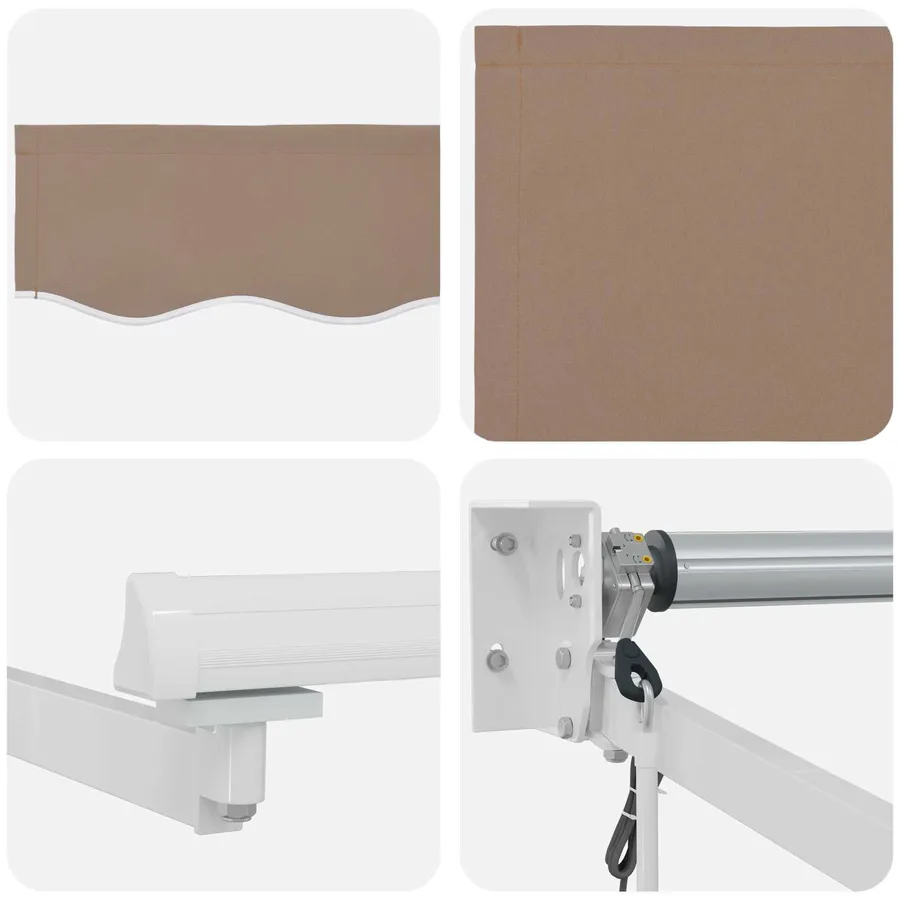 Auvent rétractable Taupe 2,5 x 2 m Polyester et métal - 4