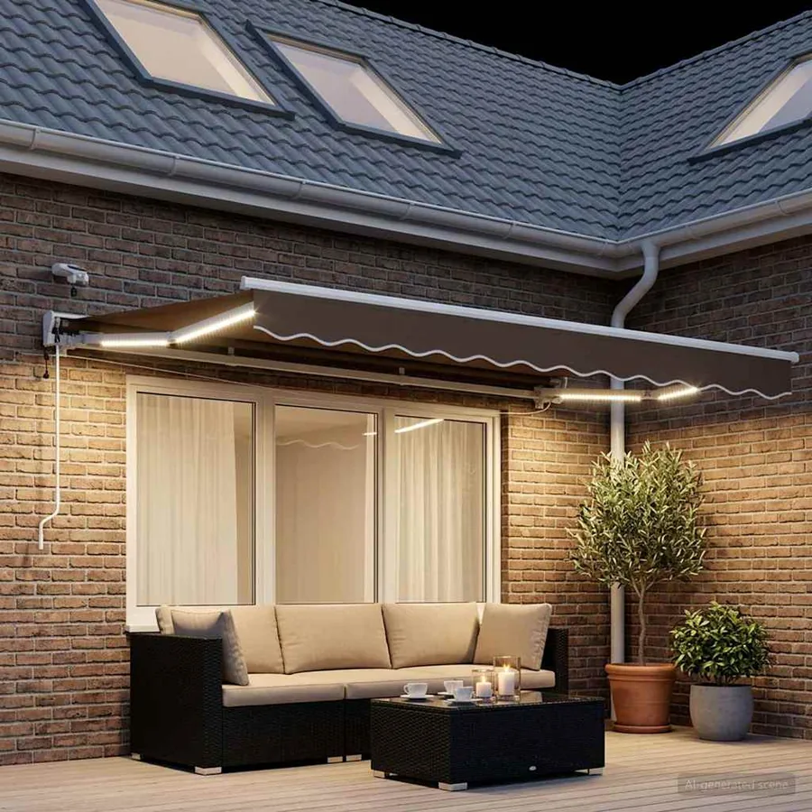 Auvent rétractable électrique Taupe 2,5 x 2 m
