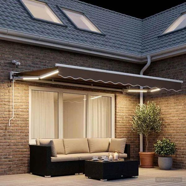 Auvent rétractable électrique Taupe 2,5 x 2 m