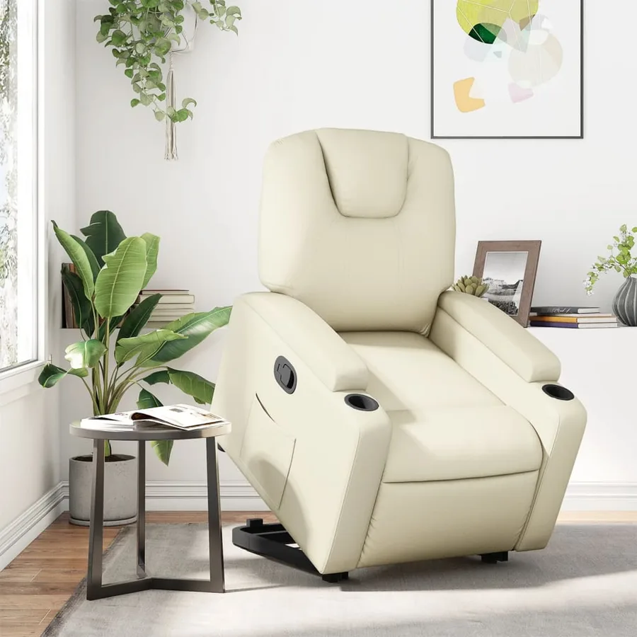 Fauteuil inclinable Crème Similicuir - 15