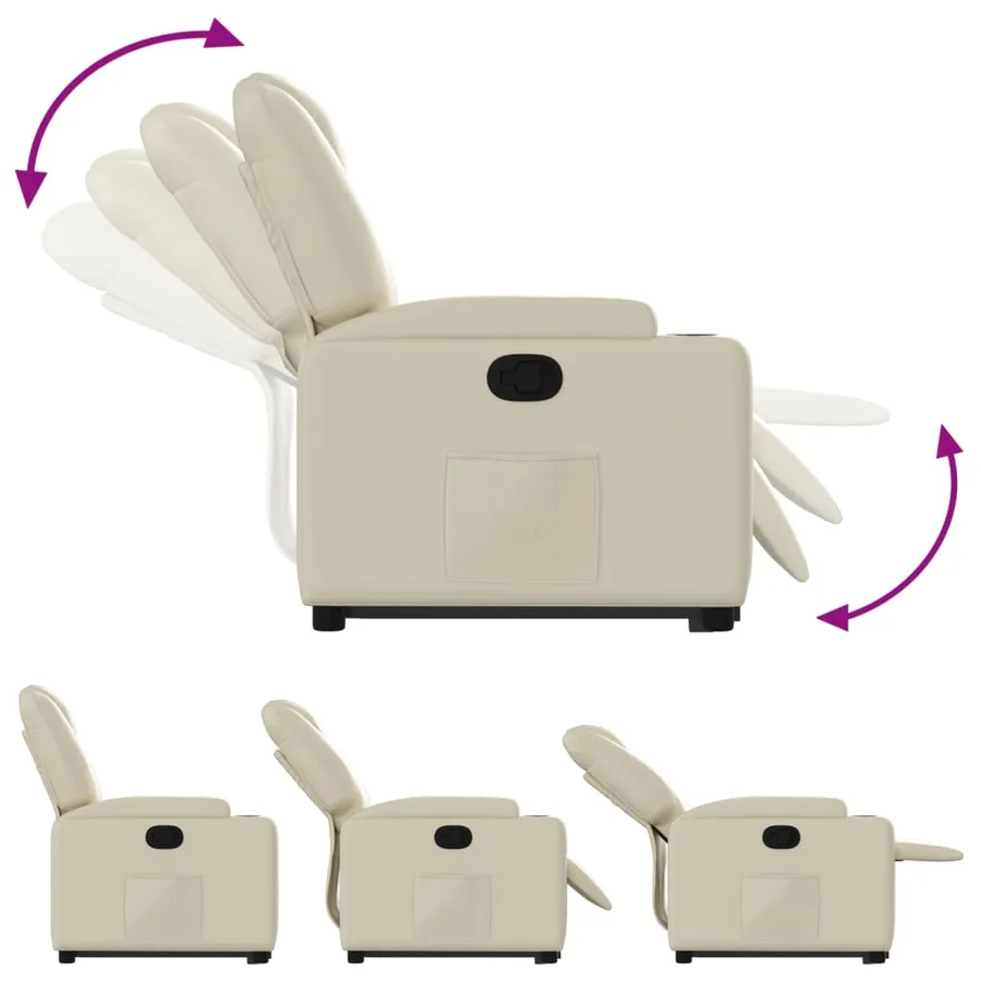 Fauteuil inclinable Crème Similicuir - 7