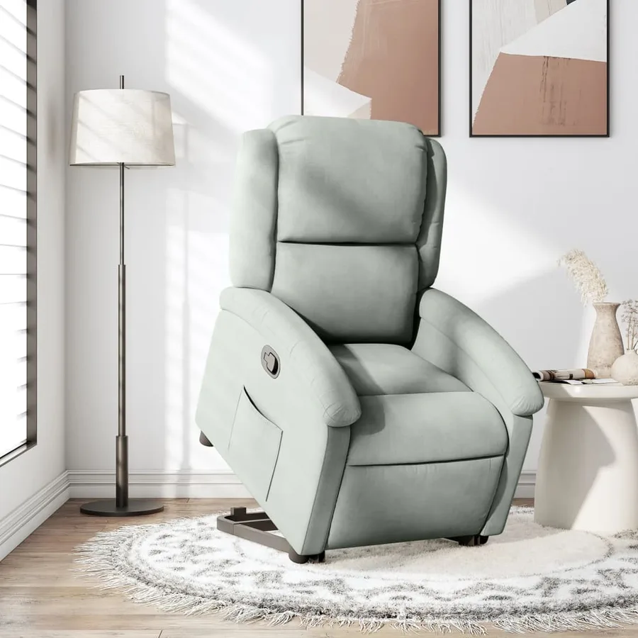 Fauteuil inclinable Gris clair Velours - 16