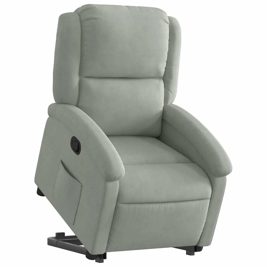 Fauteuil inclinable Gris clair Velours - 3
