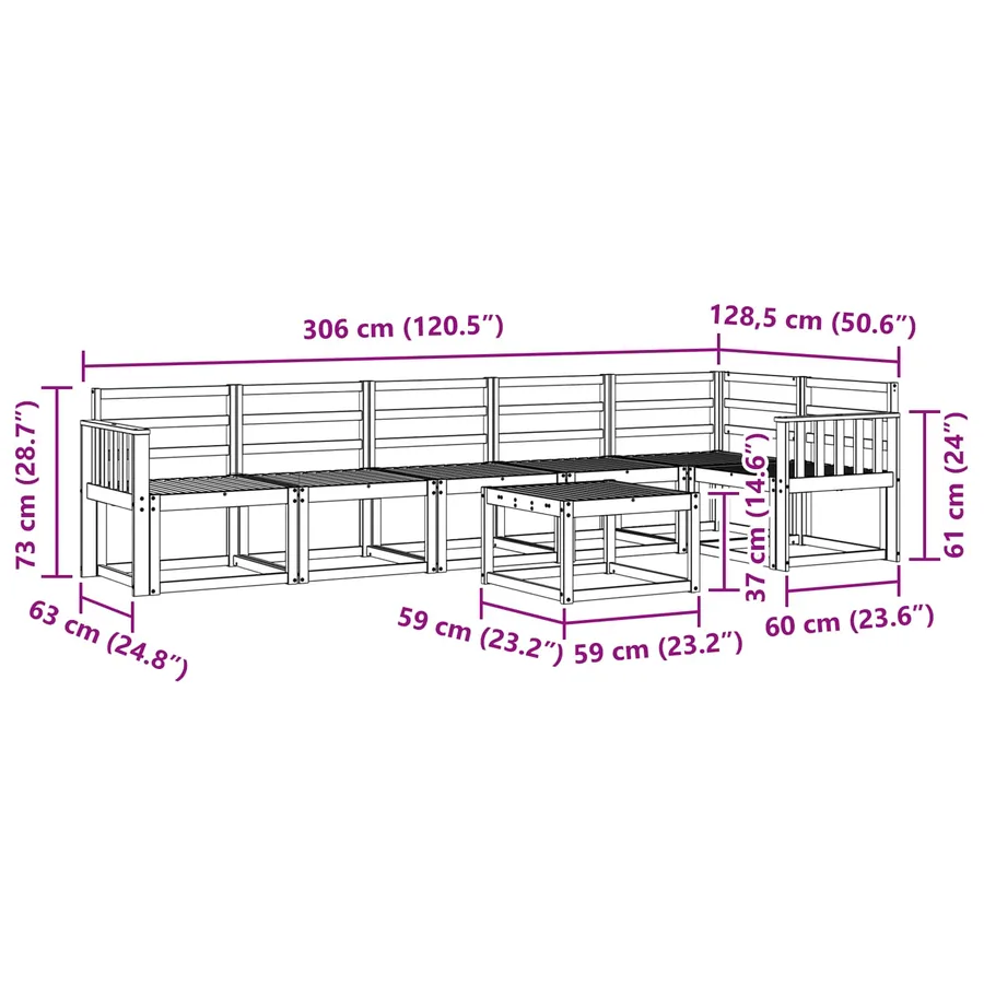 Ensemble de canapés d'extérieur 7 pcs Blanc - 9