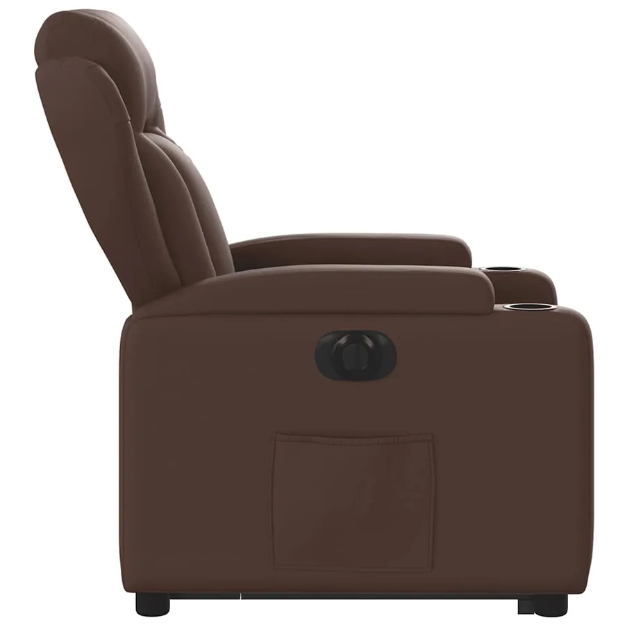 Fauteuil inclinable électrique marron similicuir - 10