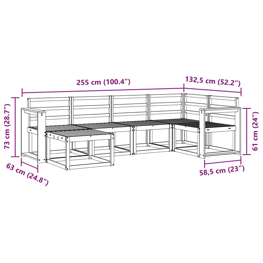 Ensemble de canapés d'extérieur 6 pcs Blanc - 8
