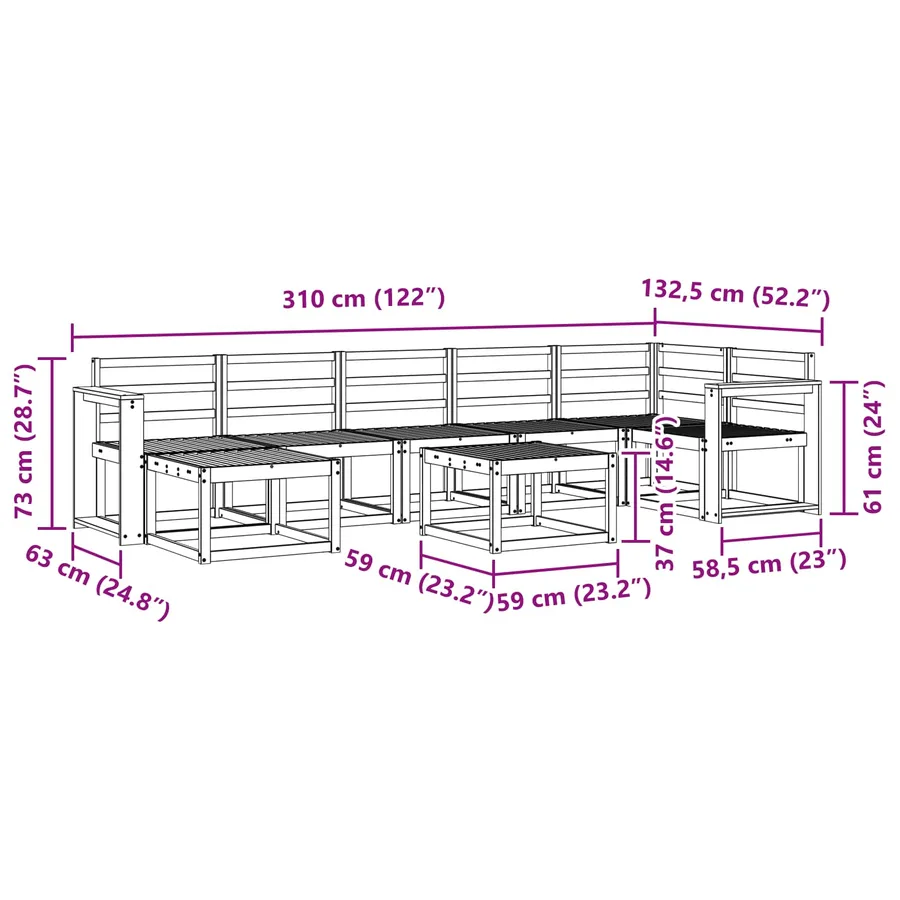 Ensemble de canapés d'extérieur 8 pcs Blanc - 10