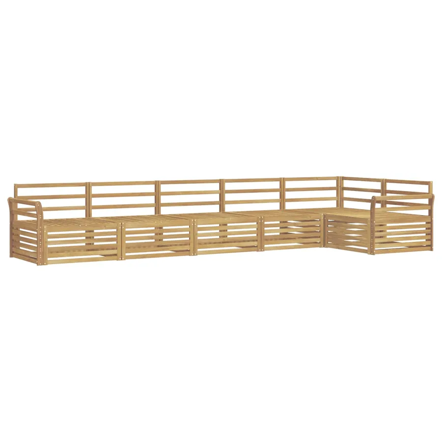 Ensemble de canapés d'extérieur 6 pc Blanc Bois d'Acacia Massif - 2