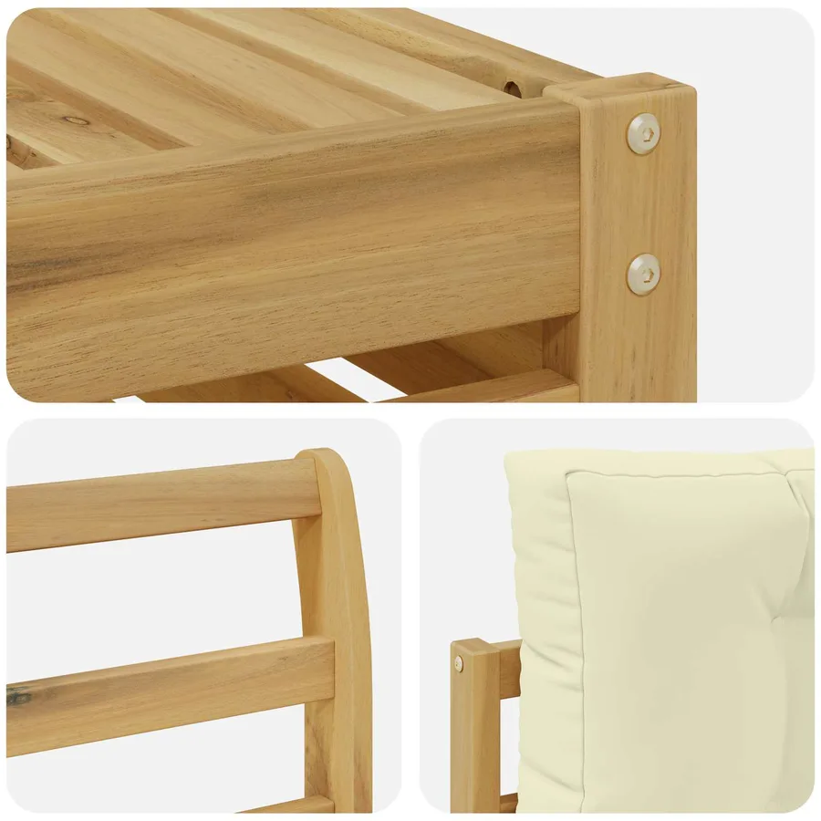 Ensemble de canapés d'extérieur 6 pc Blanc et crème Polyester - 6
