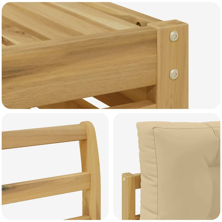 Ensemble de canapés d'extérieur 9 pc Blanc et Beige - 5