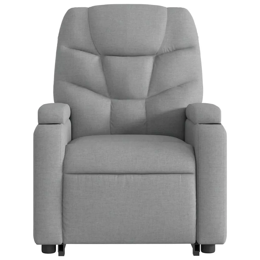 Fauteuil inclinable de massage électrique Gris clair Tissu - 9