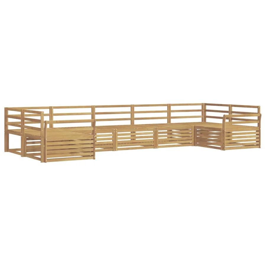 Ensemble de canapés d'extérieur 7 pc Blanc Bois d'Acacia Massif - 2