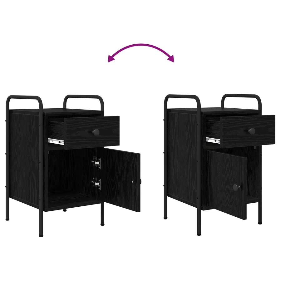 Table de chevet 2 pc Chêne noir 35 x 36,5 x 61 cm - 12