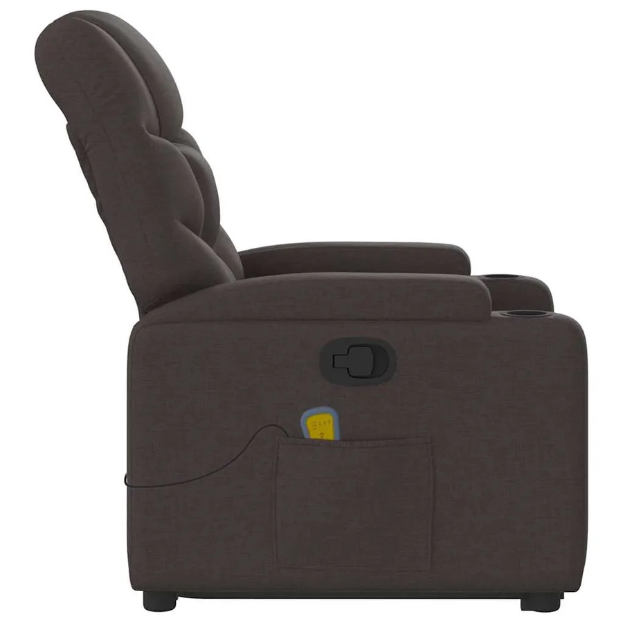 Fauteuil inclinable de massage Marron foncé Tissu - 10