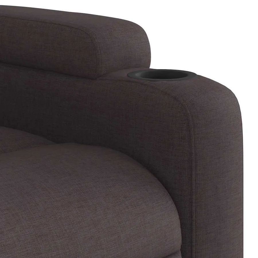 Fauteuil inclinable de massage Marron foncé Tissu - 11