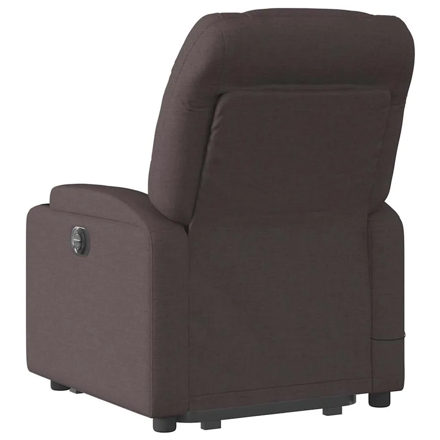 Fauteuil inclinable de massage Marron foncé Tissu - 5