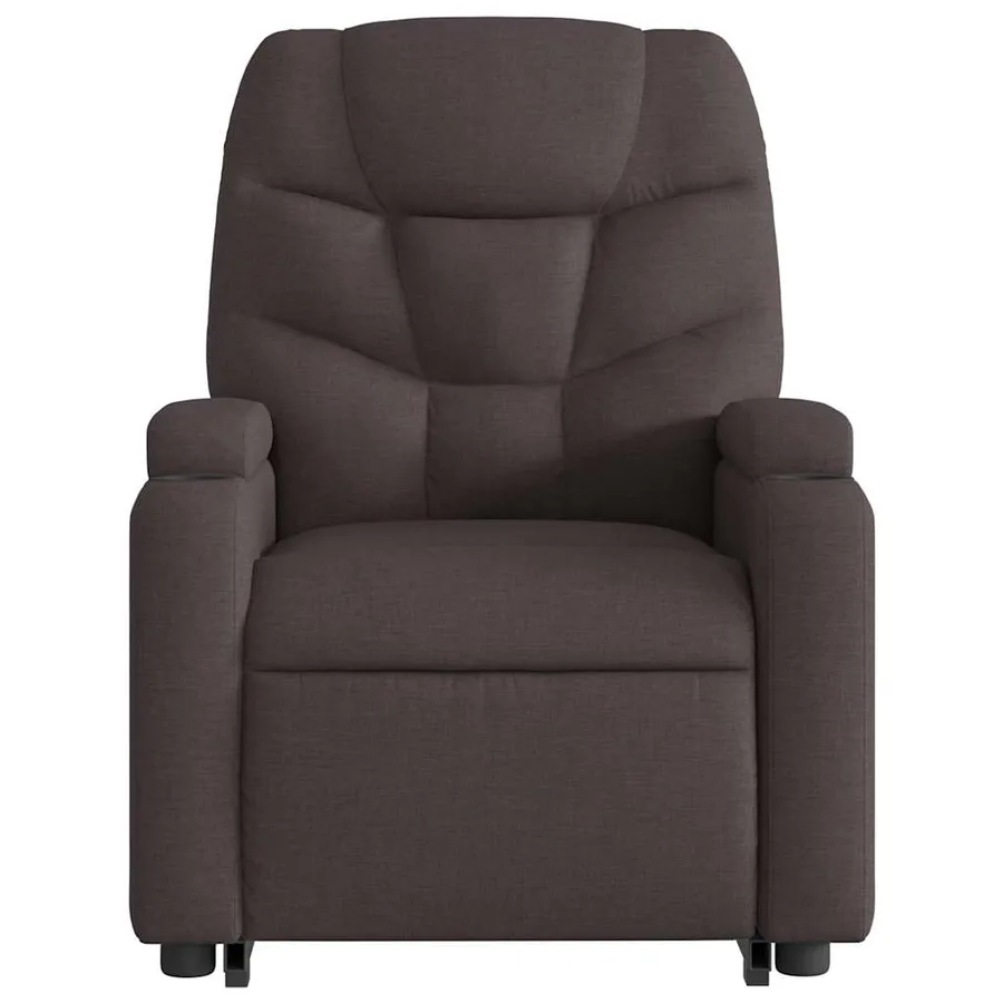 Fauteuil inclinable de massage Marron foncé Tissu - 9
