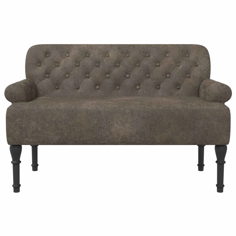 Canapé love seat avec capitonnage en boutons Gris foncé - 3