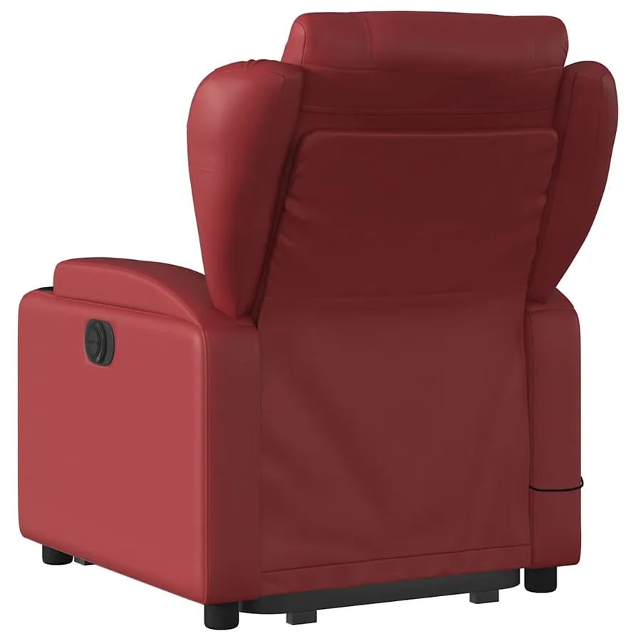 Fauteuil inclinable de massage Rouge bordeaux Similicuir - 5