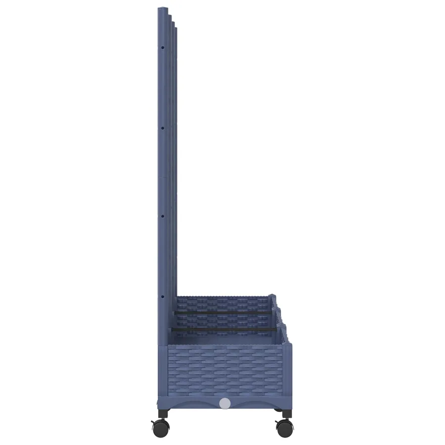 Bac de jardin avec treillis et roues Gris Bleu PP - 4