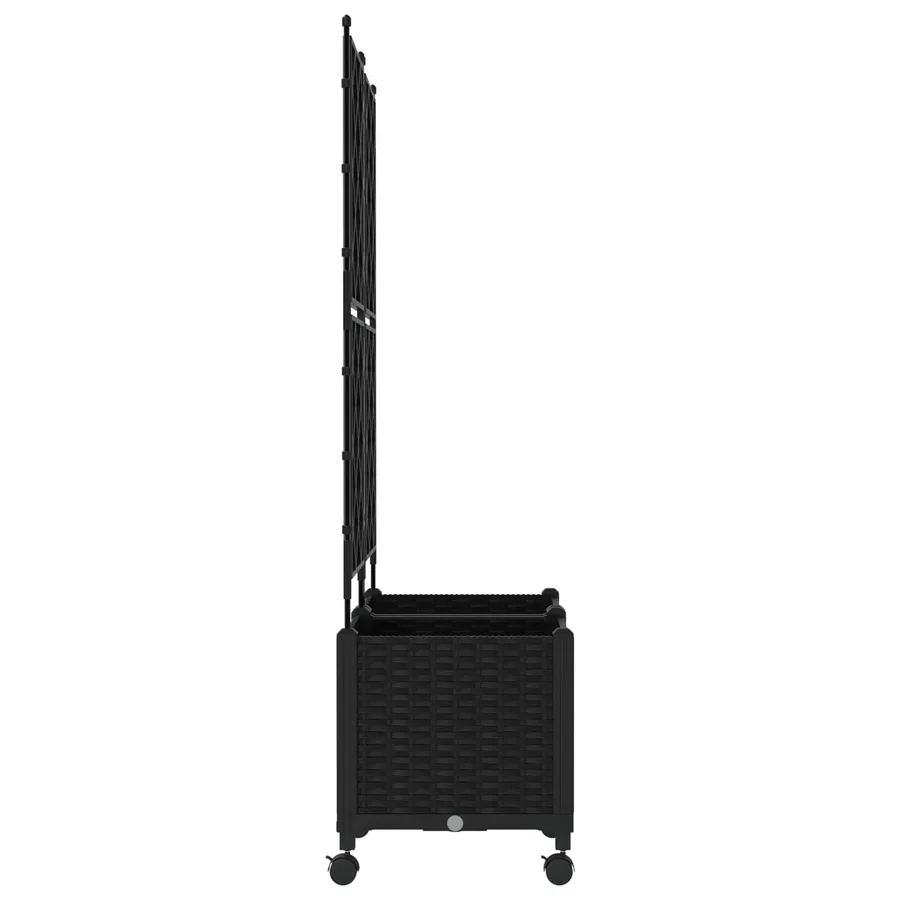 Bac de jardin avec treillis et roues 2 pc Noir 80 x 40 x 149 cm - 3
