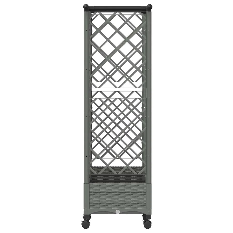 Lit Élevé avec Treillis et Toit Gris clair 164 x 40 x 127 cm PP - 4