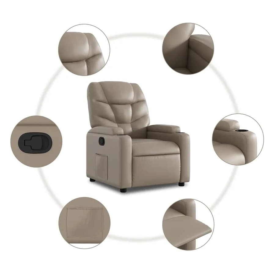 Fauteuil inclinable Cappuccino Similicuir - 8