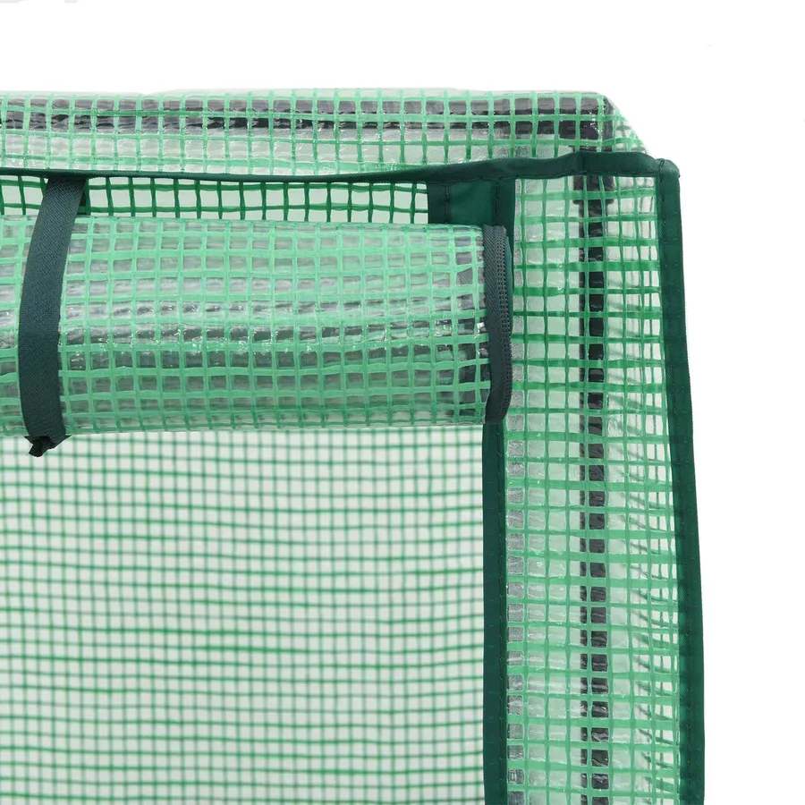 Jardinière de jardin avec couverture de serre et roues PP - 5