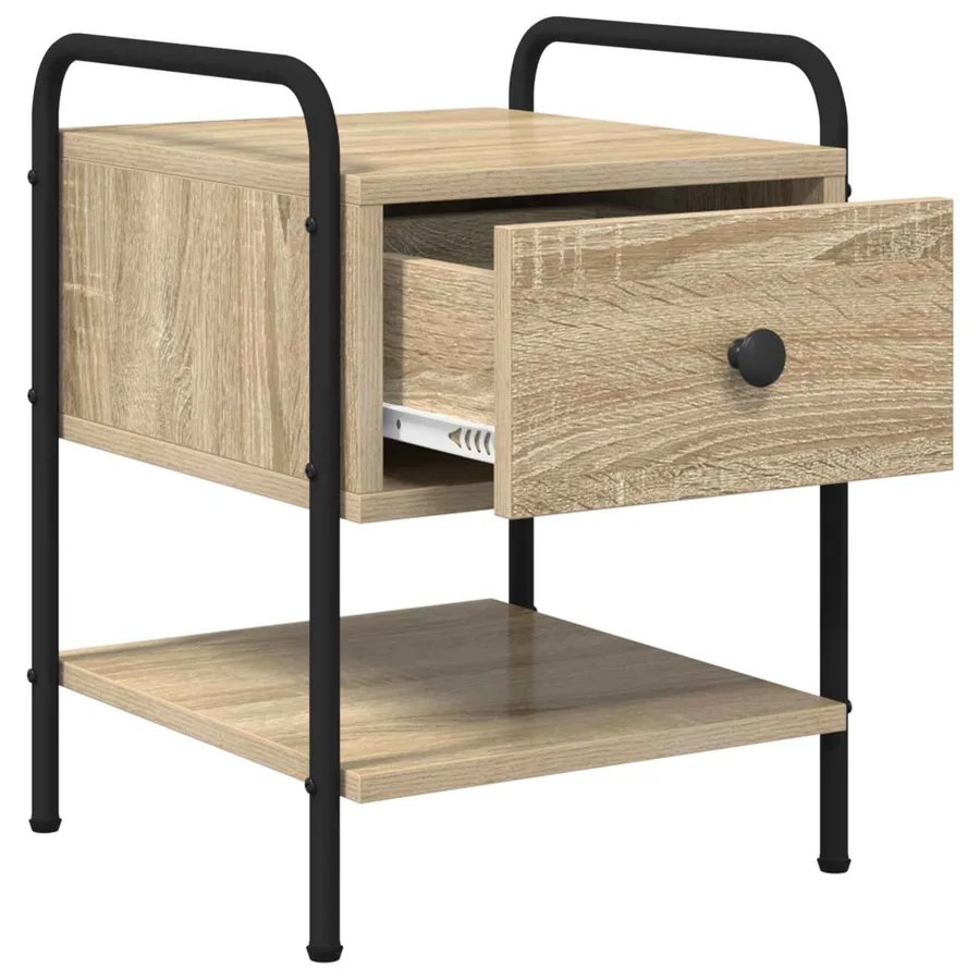 Table de chevet 2 pc Chêne Sonoma Bois d'ingénierie - 5