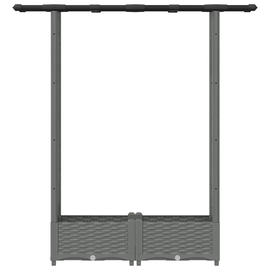 Lit Élevé avec Treillis et Toit Gris clair 122,5 x 40 x 121 cm - 4