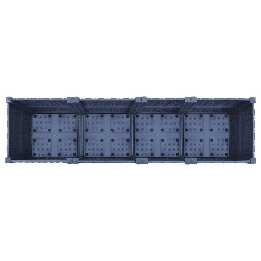 Jardinière avec Roues Gris Bleu 160 x 40 x 48 cm PP - 5