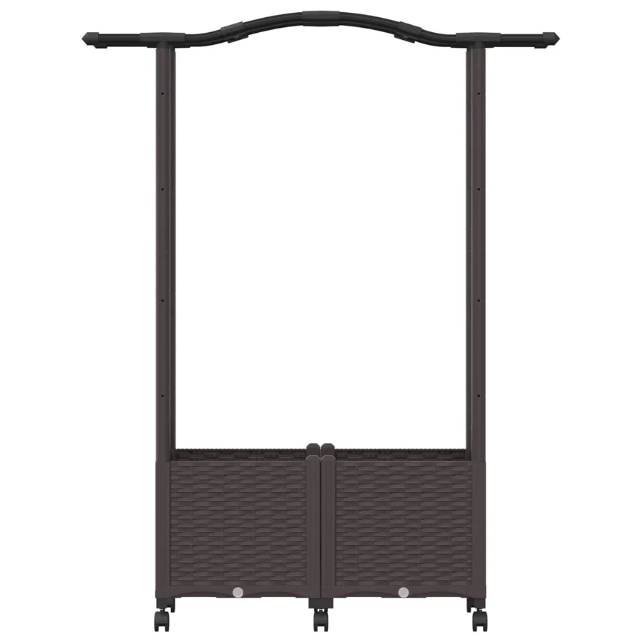Lit Élevé avec Treillis et Toit Marron 125 x 40 x 144 cm PP - 4