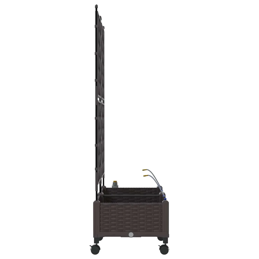 Porte-plante de jardin avec irrigation et roues 2 pc Marron PP - 3
