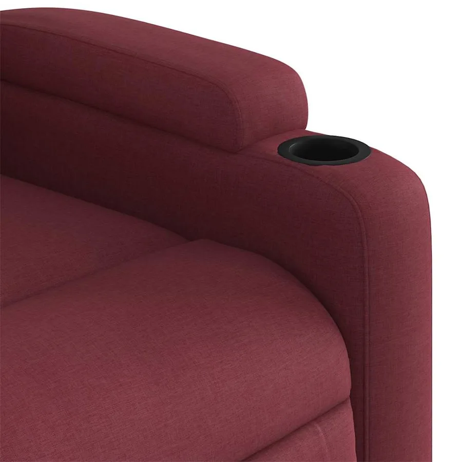Fauteuil inclinable électrique rouge bordeaux tissu - 12