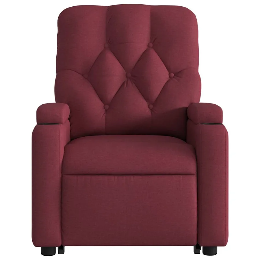 Fauteuil inclinable électrique rouge bordeaux tissu - 9