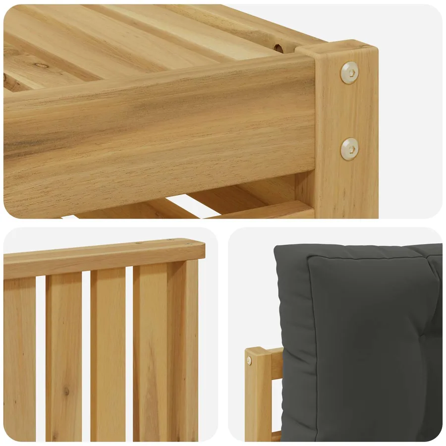 Ensemble de canapés d'extérieur 5 pc Blanc et anthracite - 5