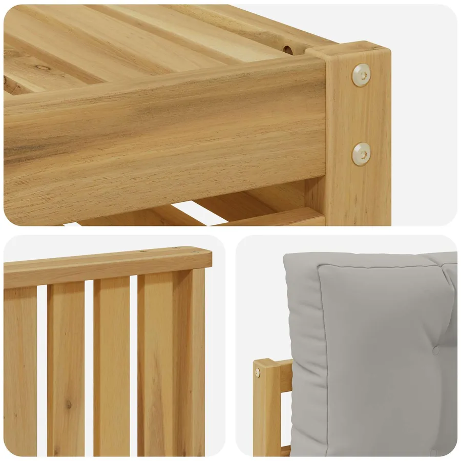 Ensemble de canapés d'extérieur 7 pc Blanc et gris clair - 6