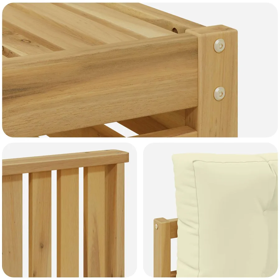 Ensemble de canapés d'extérieur 5 pc Blanc et crème - 5