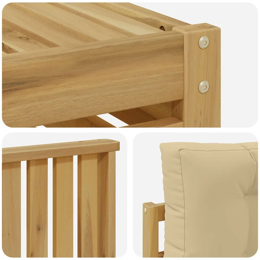 Ensemble de canapés d'extérieur 4 pc Blanc et Beige - 5