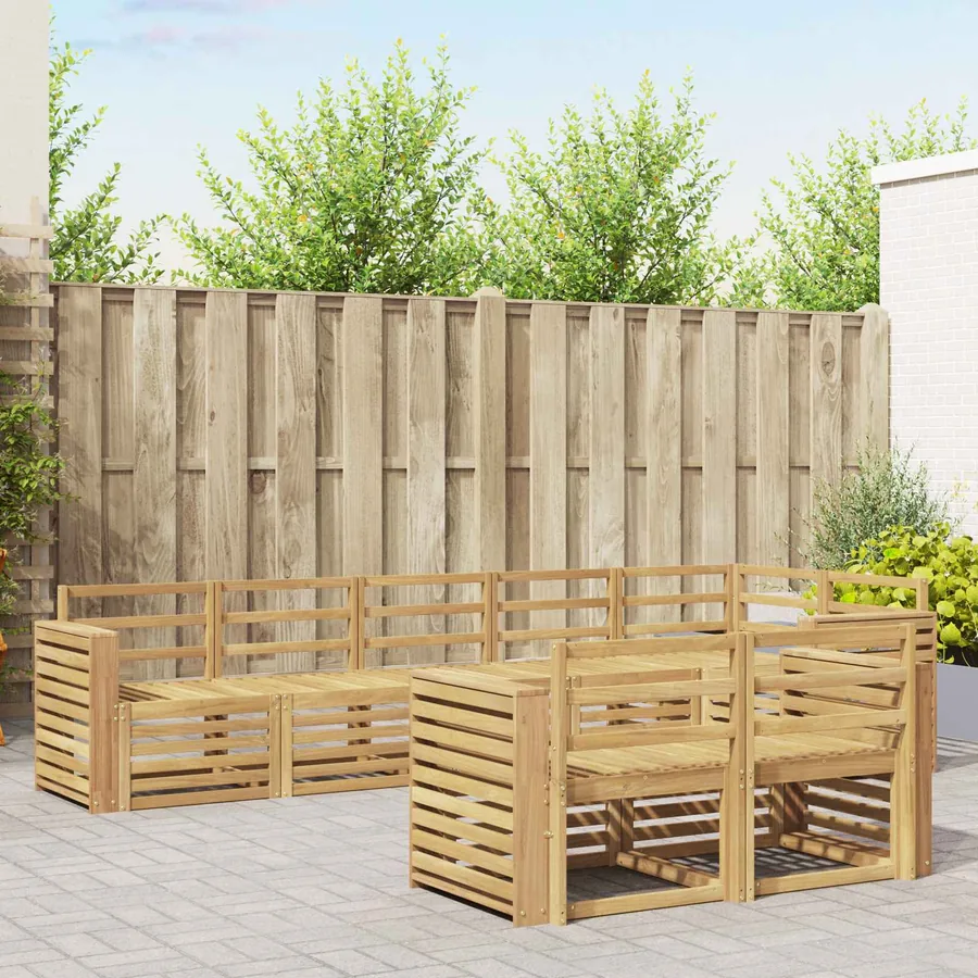 Ensemble de canapés d'extérieur 8 pcs Blanc 310 x 132,5 x 73 cm