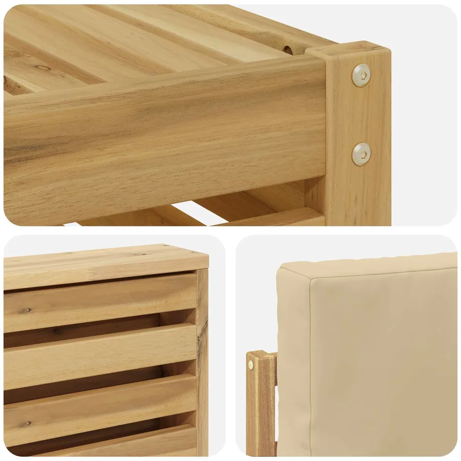 Ensemble de canapés d'extérieur 11 pcs Blanc et Beige - 6