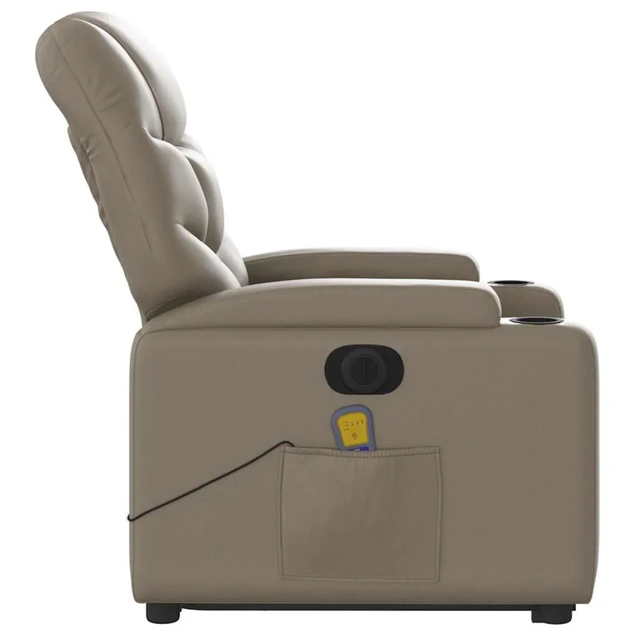 Fauteuil inclinable de massage électrique cappuccino similicuir - 10
