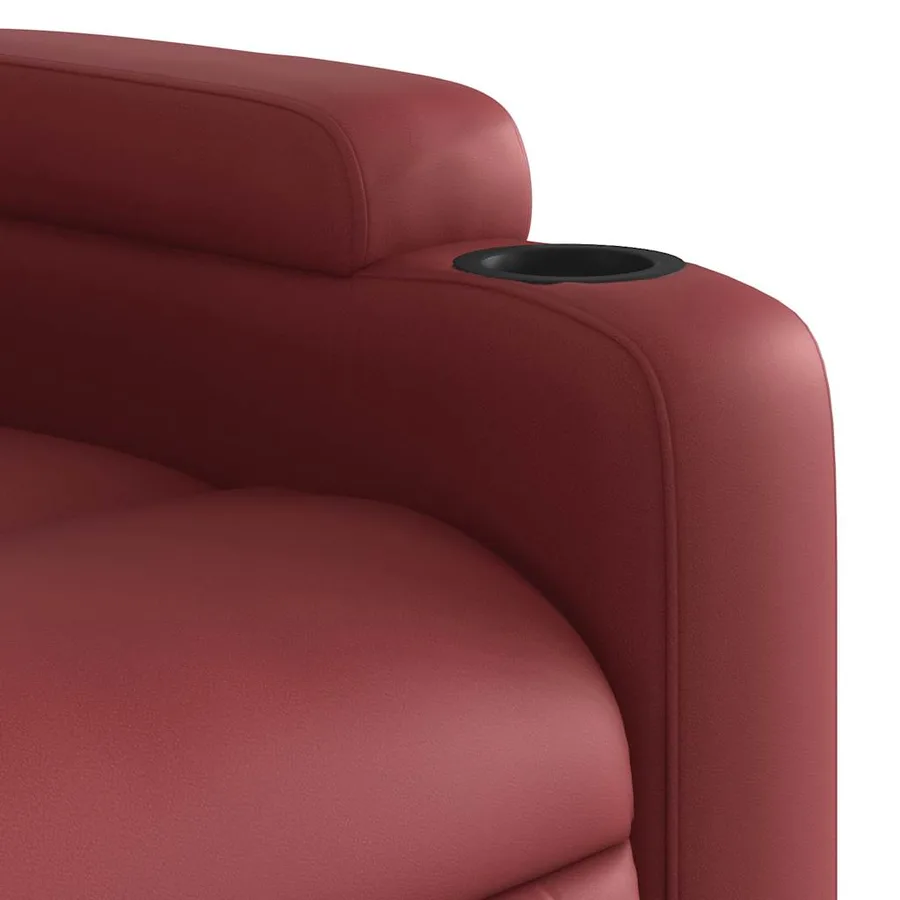 Fauteuil inclinable électrique rouge bordeaux similicuir - 12