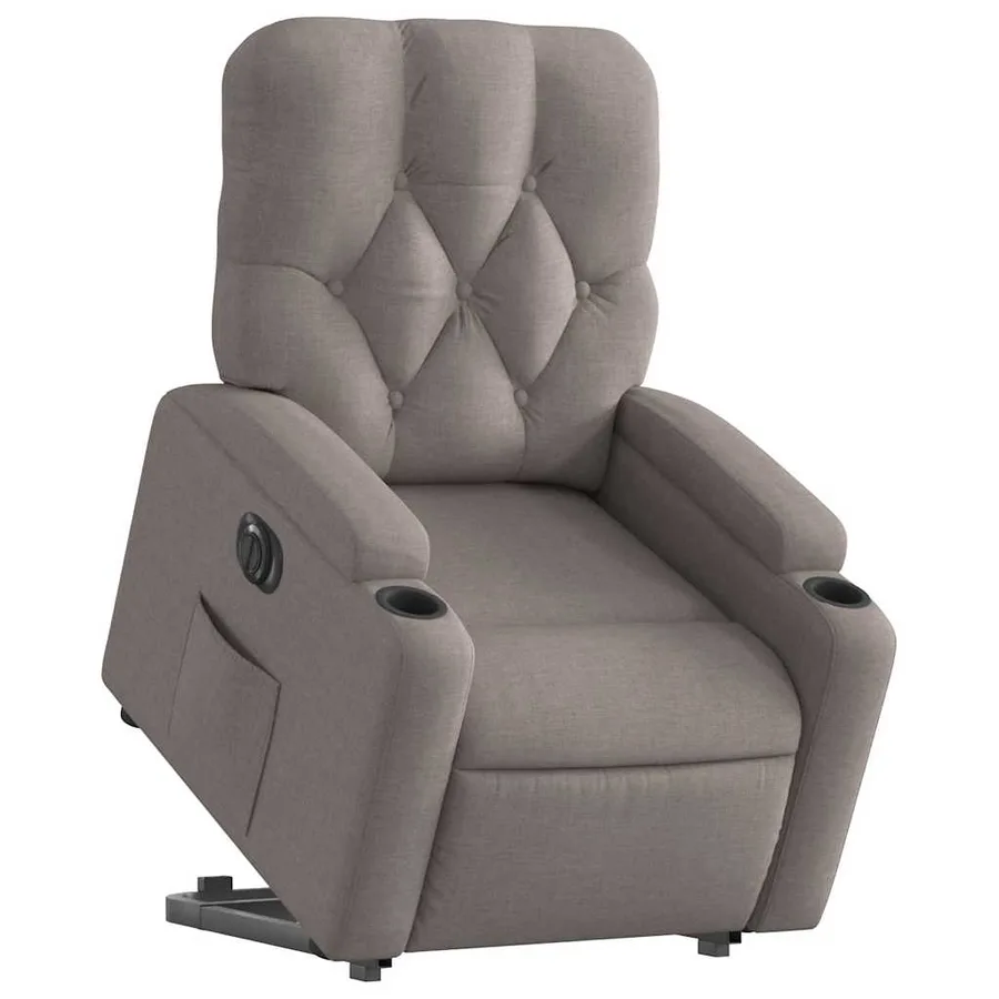 Fauteuil inclinable électrique taupe tissu - 3
