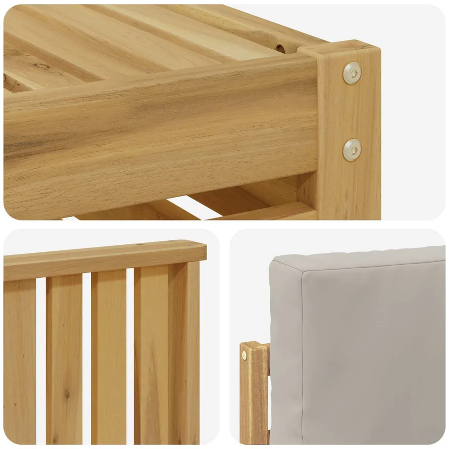 Ensemble de canapés d'extérieur 6 pcs Blanc et gris clair - 5