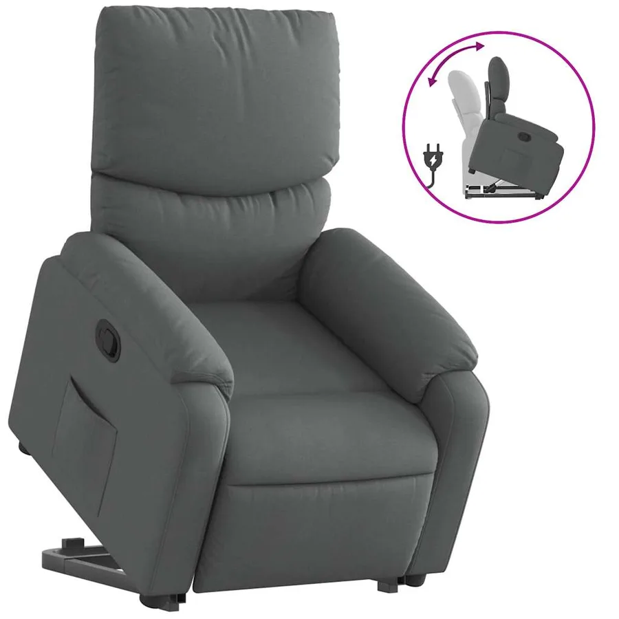 Fauteuil inclinable Gris foncé Tissu - 2